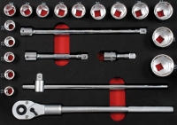 PROForm Einlagesystem, 3/4 Steckschlssel-Satz 21-tlg.