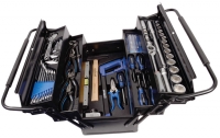 Werkzeugkoffer schwarz mit 84 Werkzeugen, metrisch