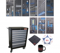 BGS Werkstattwagen, 7 Schubladen, mit 120 Werkzeugen