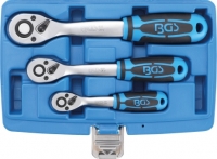 BGS 1/4-3/8-1/2 Umschalt-Knarren Set 72-Zahn 3-tlg.