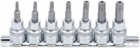 BGS 3/8 Bit-Einsatz-Satz T-Profil mit Bohrung T15-T50 7-tlg.