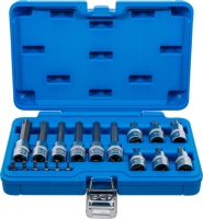 BGS 1/4-1/2 Bit-Einsatz-Satz T-Profil / Torx mit Bohrung 18-tlg