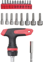BGS Diy Bit-/Steckschl�ssel-Einsatz-Satz mit Ratschen-T-Griff f�r Bits, umschaltbar 22-tlg.