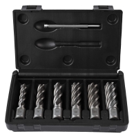 Projahn WELDON Kernbohrer-Set HSS-G 7-tlg. � 12-14-16-18-20-22 mm + Zentrierstift Schnitttiefe 55,0 mm