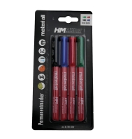 HM Permantenmarker Set 4-tlg. material all blau/gr�n/rot7schwarz