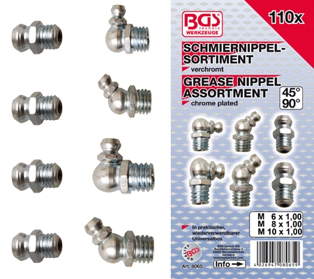 BGS 8065 Schmiernippel-Sortiment110-tlg. 