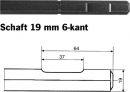 Projahn Flachmeiel 400/25 Schaft 19 mm 6-kant Bosch
