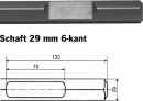 Projahn Spitzmeiel, Schaft 400 29 mm 6-kant Bosch