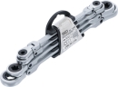 BGS Doppel-Ratschen-Ringschlssel-Satz abwinkelbar mit E-Profil Ringkpfen SW E6-E24 4-tlg.