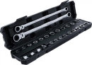 BGS Doppel-Ring- und Ratschenring-Gelenkschl�ssel-Satz extra lang 27-tlg.